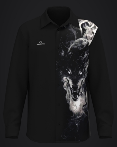 Phantom Wolf – Hand-Painted Premium Black Shirt