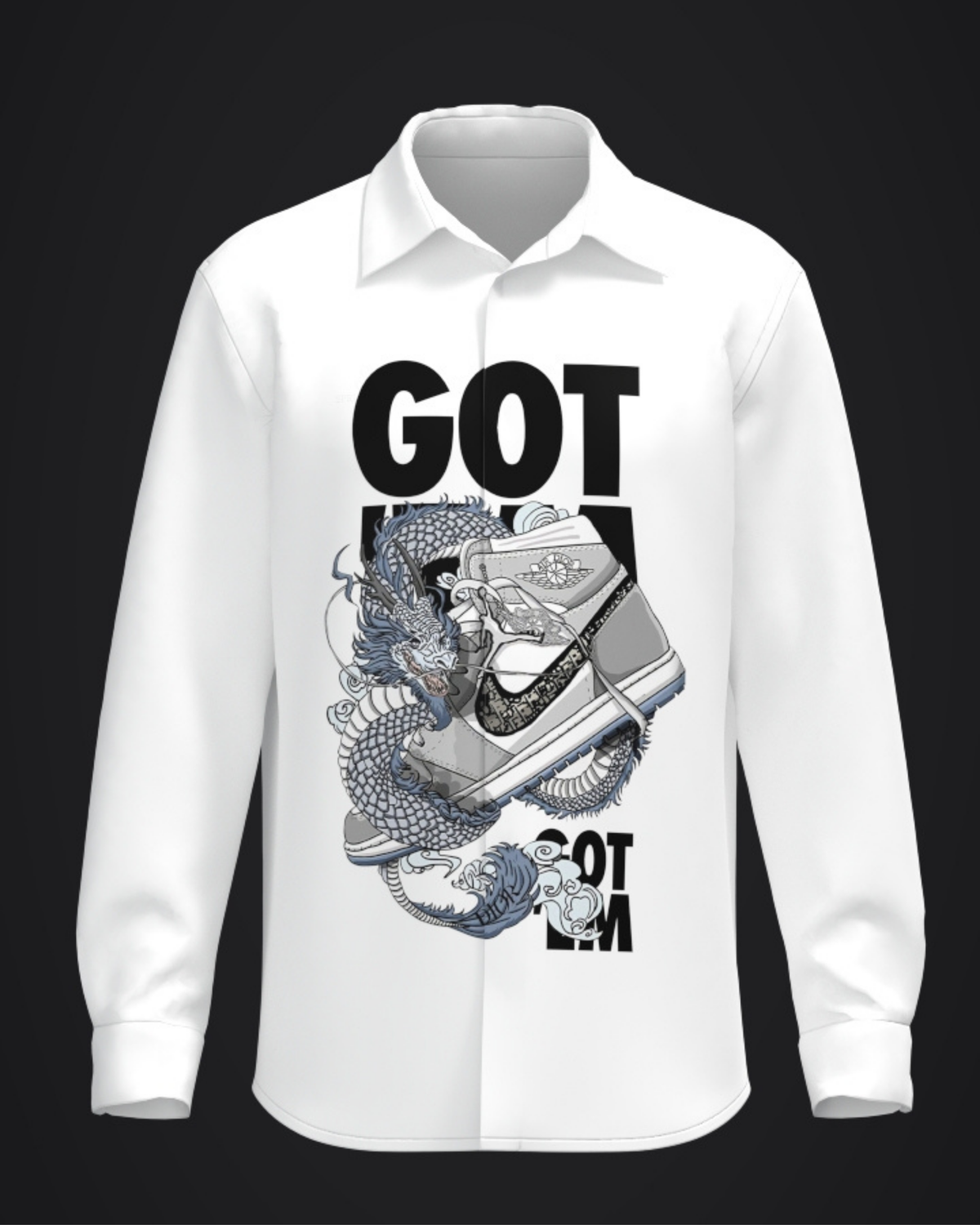 Dragon & Sneakers “Got ’Em” Hand-Painted Shirt