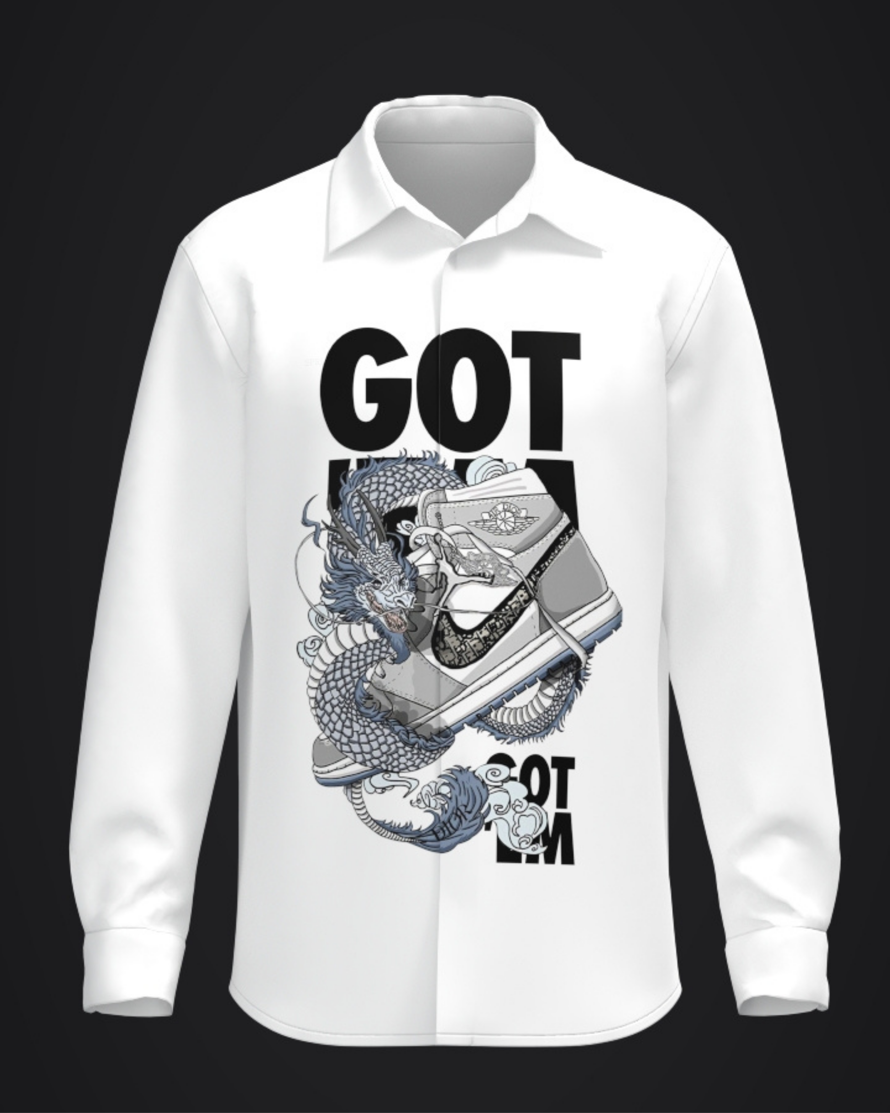 Dragon & Sneakers “Got ’Em” Hand-Painted Shirt