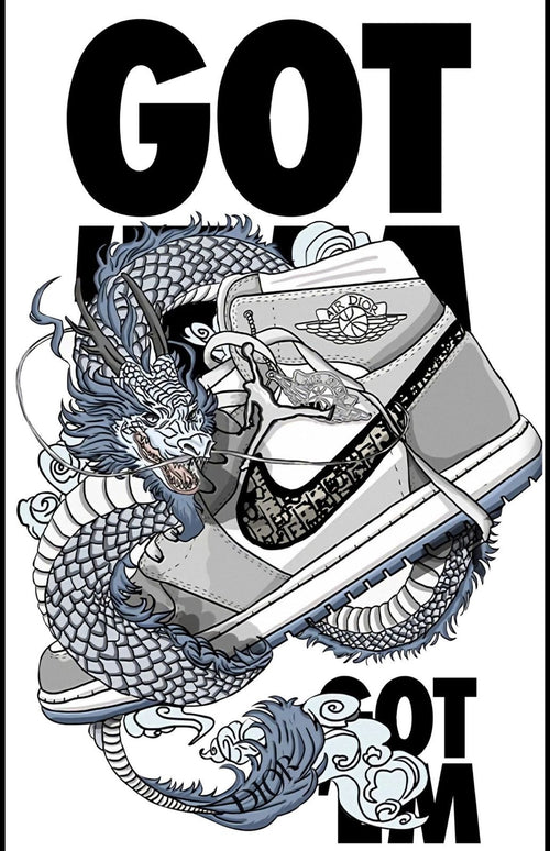 Dragon & Sneakers “Got ’Em” Hand-Painted Shirt